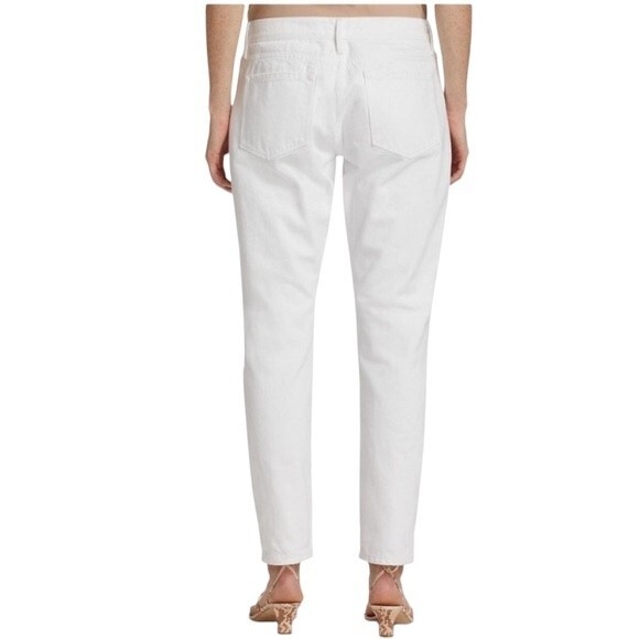 Frame Le Garcon Straight Leg High Rise Distressed Jeans Rigid Destroyed Holes - Picture 2 of 16